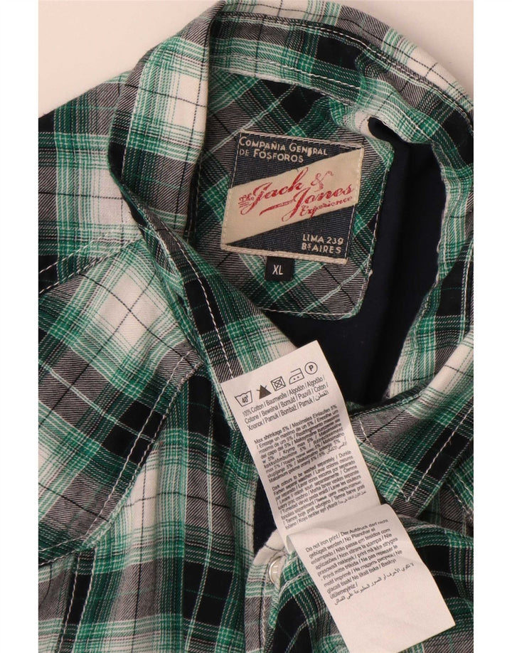 Jack & Jones Chemise Flanelle Homme XL Vert Carreaux Coton