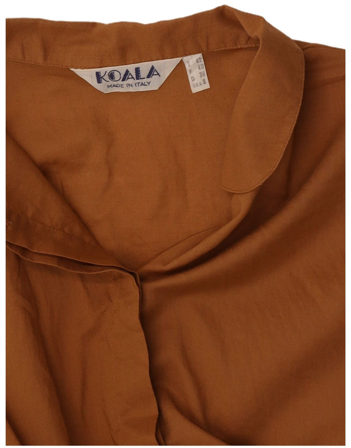vintage Femme Chemise À Manches Courtes Blouse IT 42 Brun Moyen