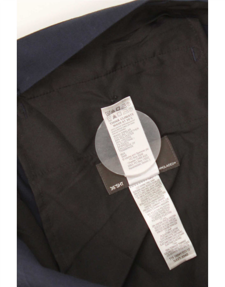 Marks & Spencer Pantalon de Costume Coupe Regular Femme W36 L29 Bleu Marine