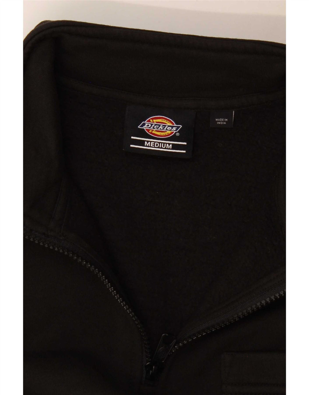 Dickies Sweat-shirt à col zippé pour femme UK 14 Medium Noir