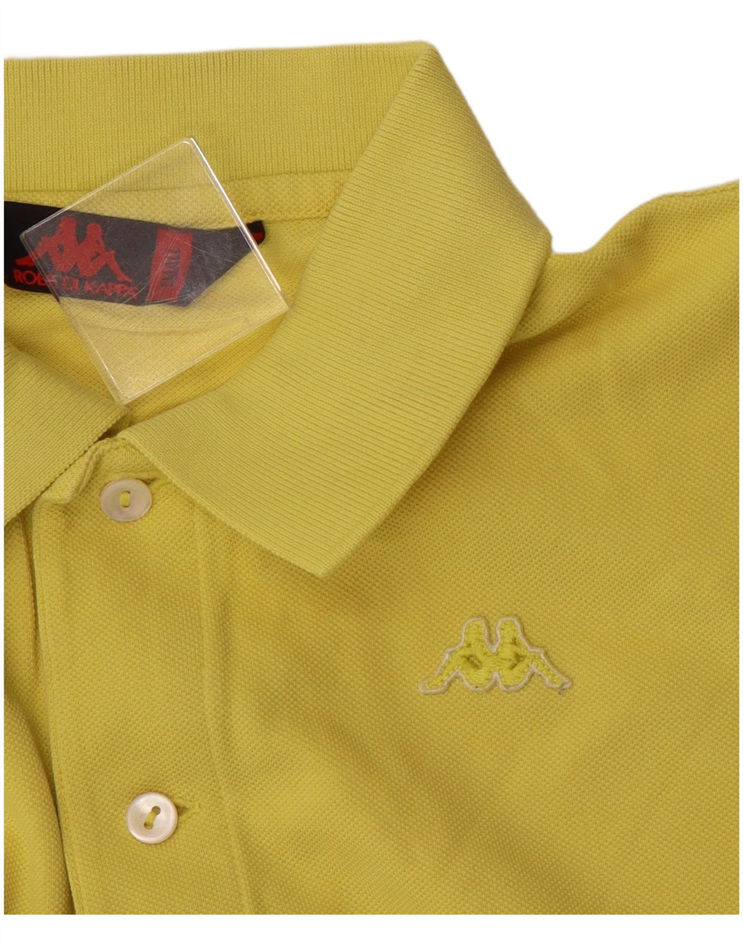 Kappa Polo Homme Petit Jaune Coton