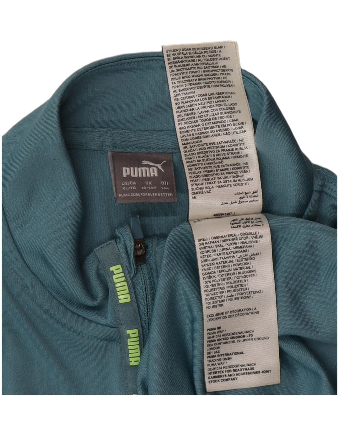 Puma Haut de survêtement zippé à col zippé garçon 13-14 ans Bleu Polyester