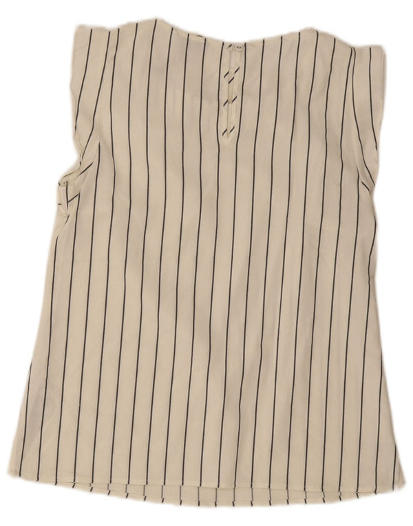 Oasis Chemisier sans manches pour femme UK 12 Medium Off White Viscose