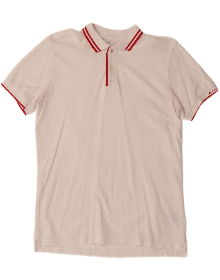 PEUTEREY Mens Polo Shirt Medium White Cotton Vintage PEUTEREY and Second-Hand PEUTEREY from Messina Hembry 