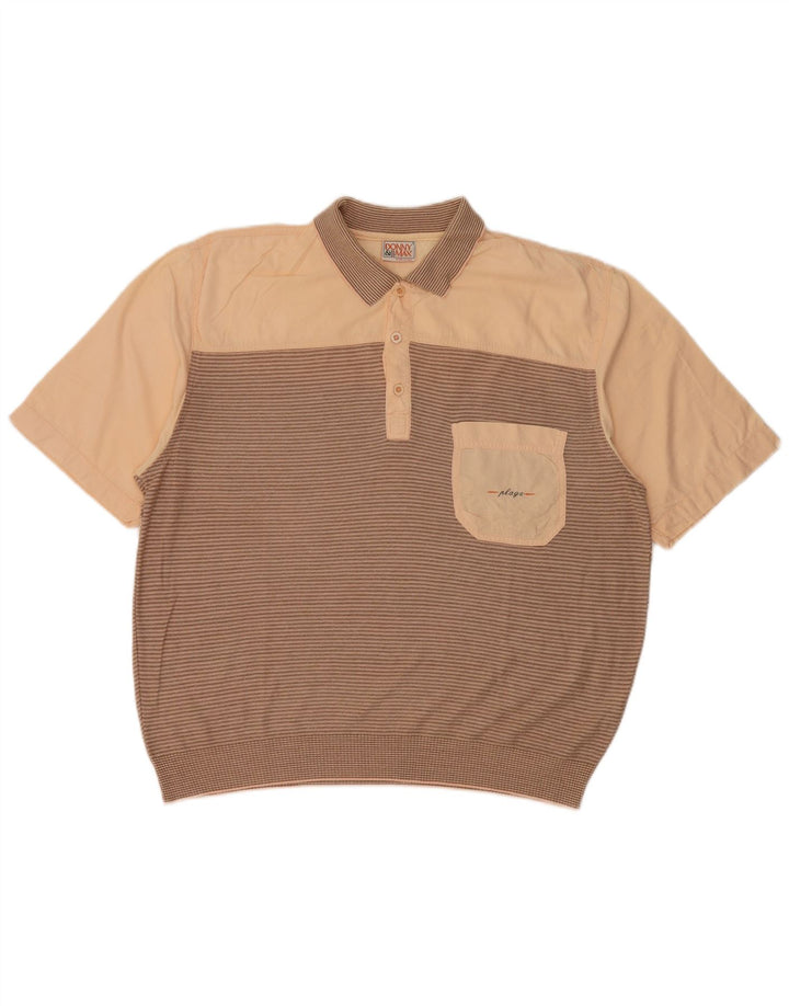 Donny & Max Polo Homme XL Coton Rayé Marron