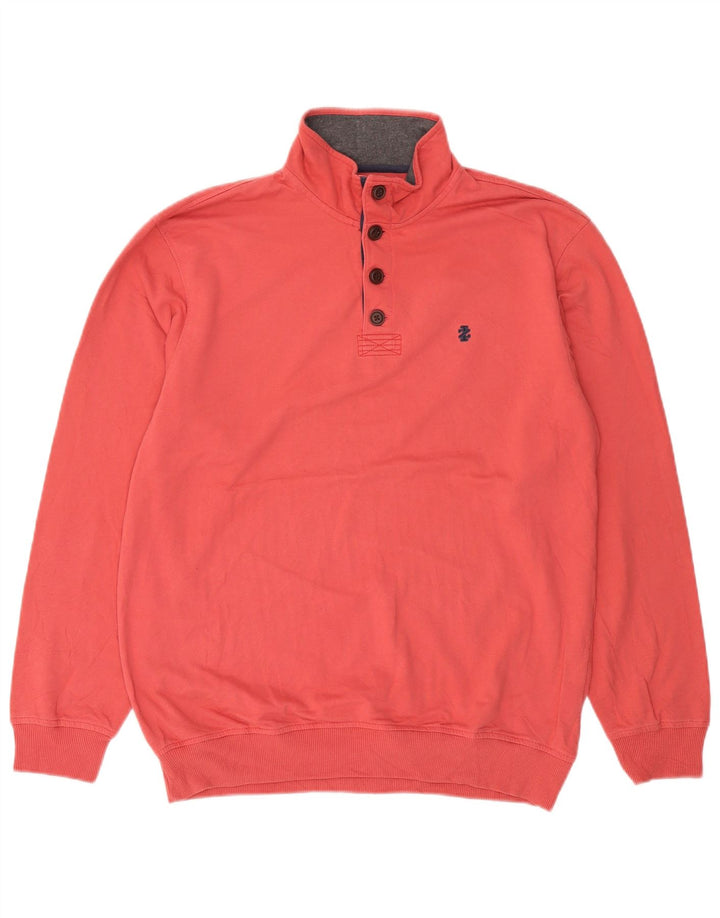 Izod Sweat-shirt à col boutonné pour homme en coton rouge moyen