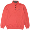 Izod Sweat-shirt à col boutonné pour homme en coton rouge moyen