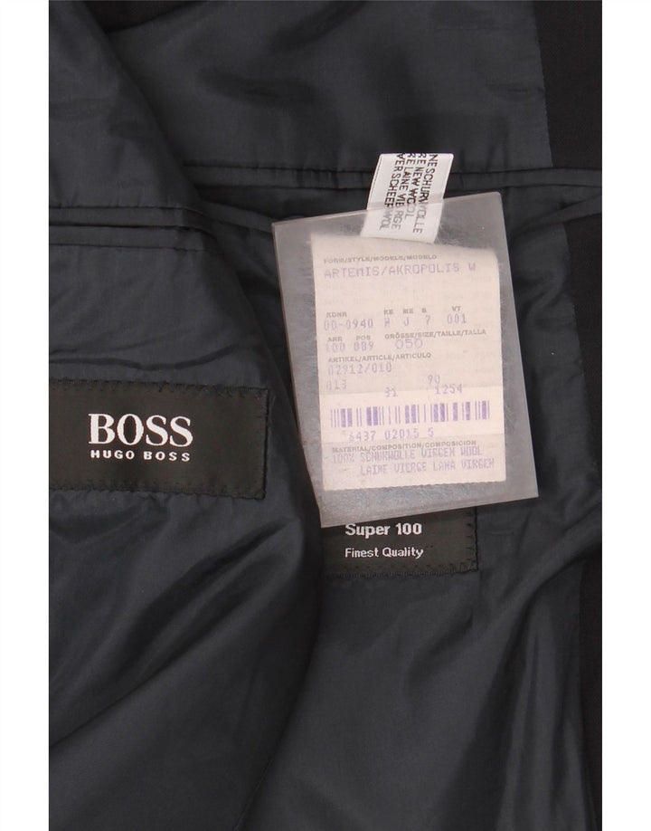 Hugo Boss Veste blazer à 3 boutons pour homme EU 50 Grande laine vierge noire