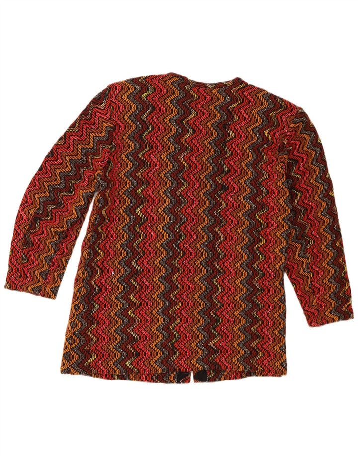 vintage Femme 5 Bouton Blazer Veste UK 16 Grand Rayé Rouge