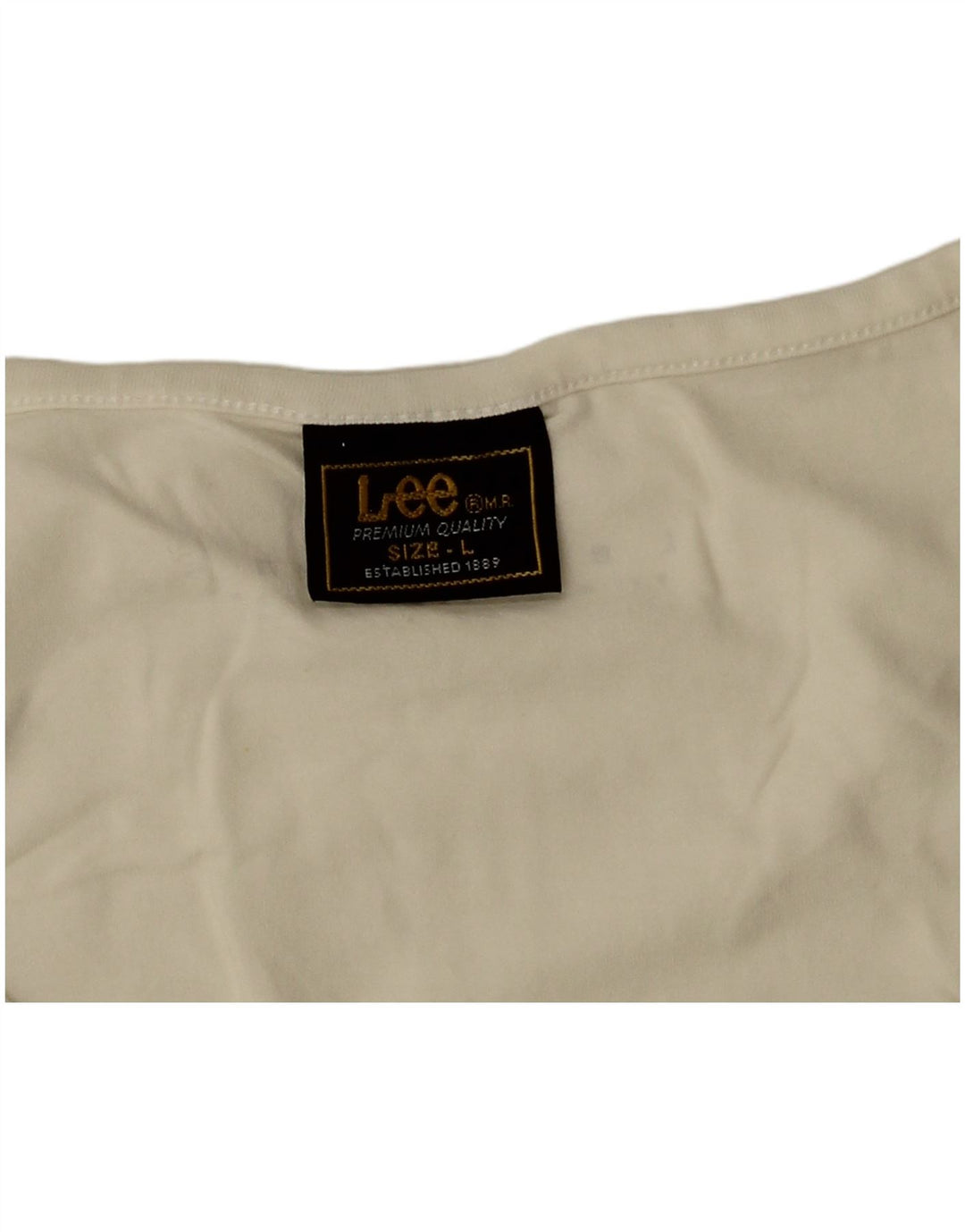 Lee Débardeur court pour femme UK 44 Large en coton blanc cassé