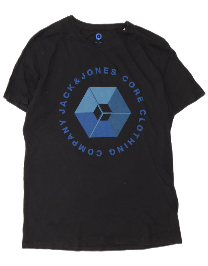 JACK & JONES T-Shirt Graphique Homme Grand Noir Coton