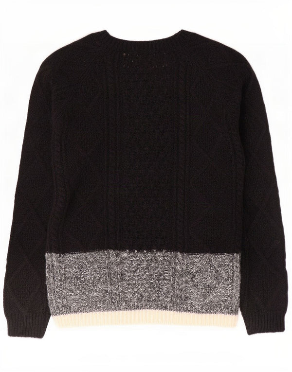 Gap Pull Col Bateau Femme UK 14 Medium Noir Colorblock Nylon