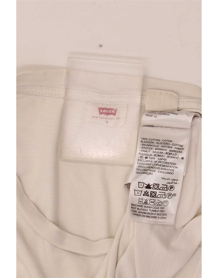 Levi's T-Shirt Femme UK 8 Small Blanc Coton