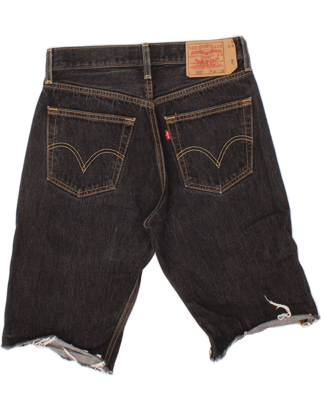 LEVI'S Short en Jean 501 Homme W32 Noir Moyen Coton