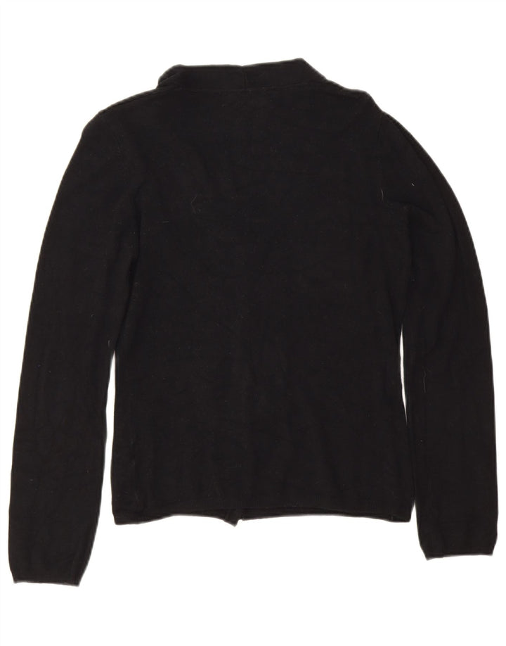 Zara Womens Crop Cardigan Pull UK 12 Moyen Noir