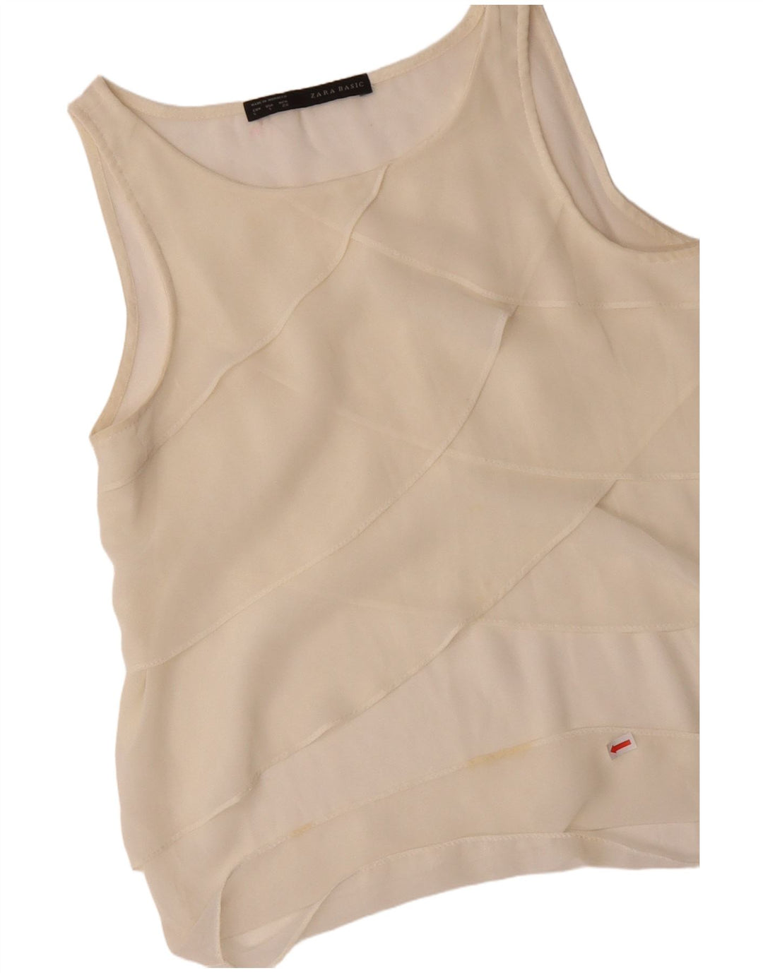 ZARA Femme Chemisier sans manches Top UK 10 Small Off White