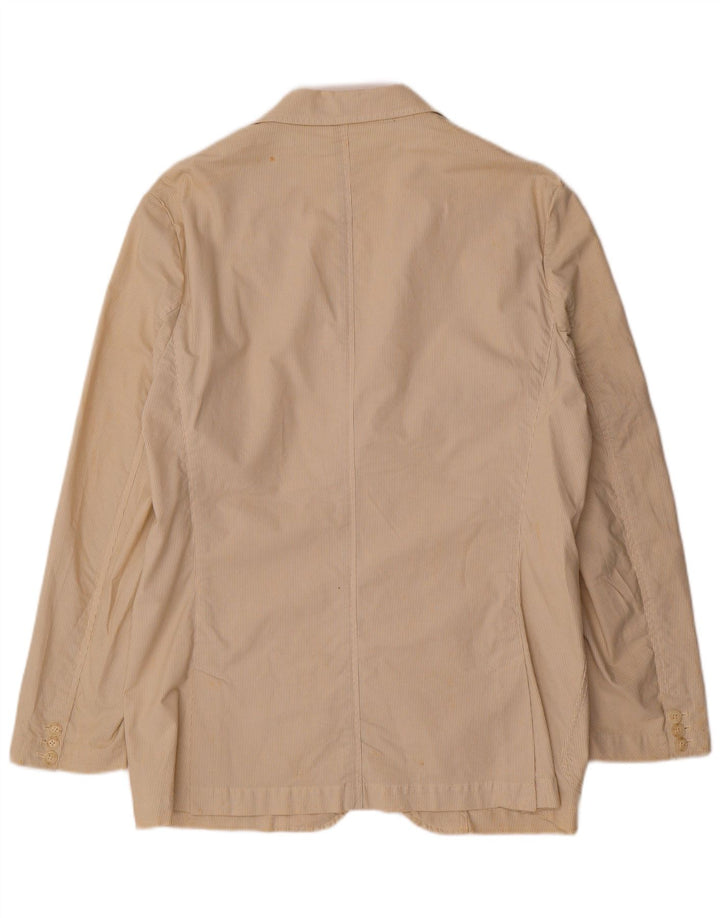 Trussardi Jeans Veste Blazer 2 Boutons Homme UK 38 Beige Moyen Rayure