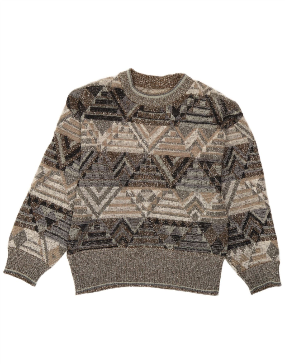 Bogner Pull col rond pour homme Petit gris géométrique acrylique