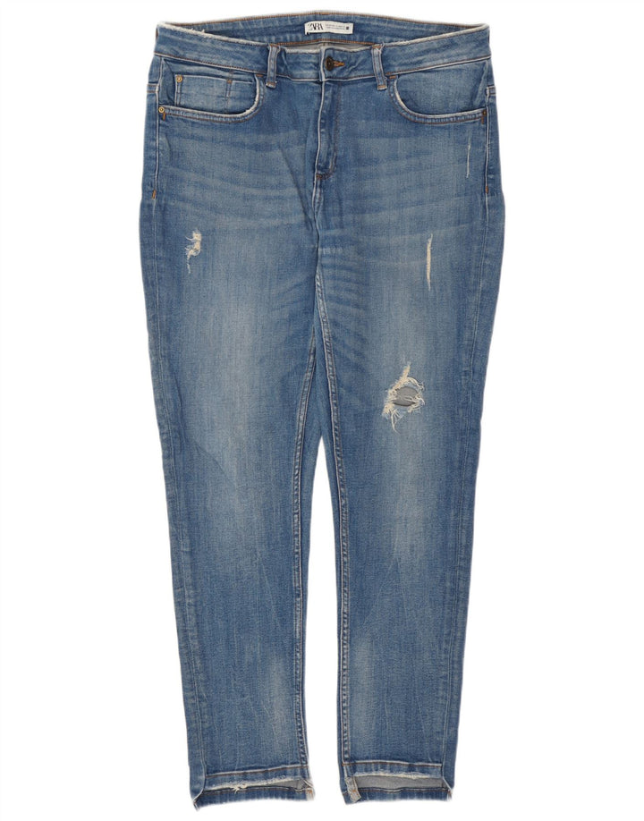 Zara Jean slim effet vieilli pour femme EU 44 XL W34 L27 Bleu