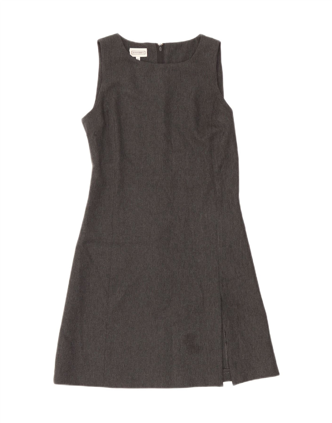 STEFANEL Womens Sleeveless A-Line Dress UK 10 Small Grey Polyester Vintage Stefanel and Second-Hand Stefanel from Messina Hembry 