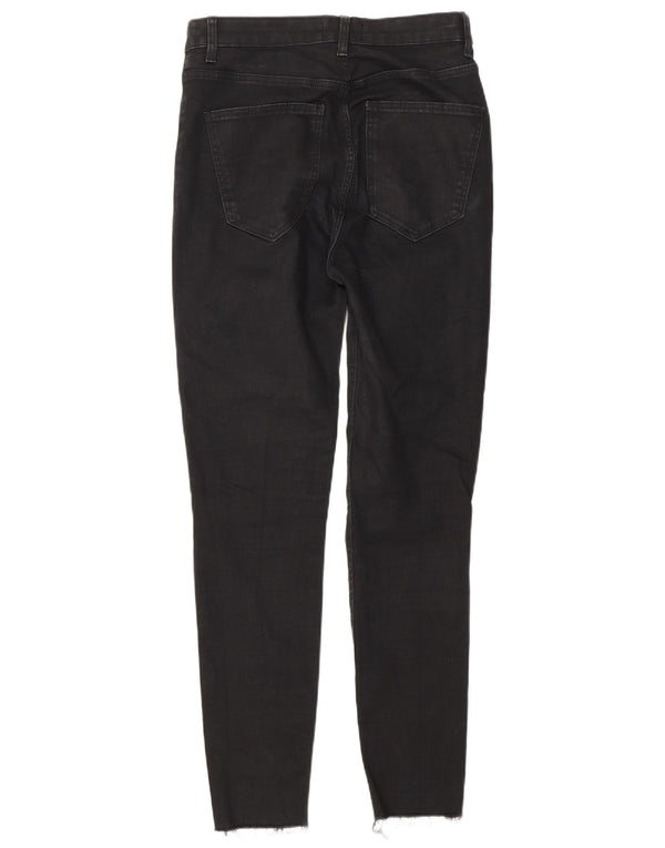 Zara Jean skinny taille haute effet vieilli pour femme EU 40 Medium W30 L28 Noir