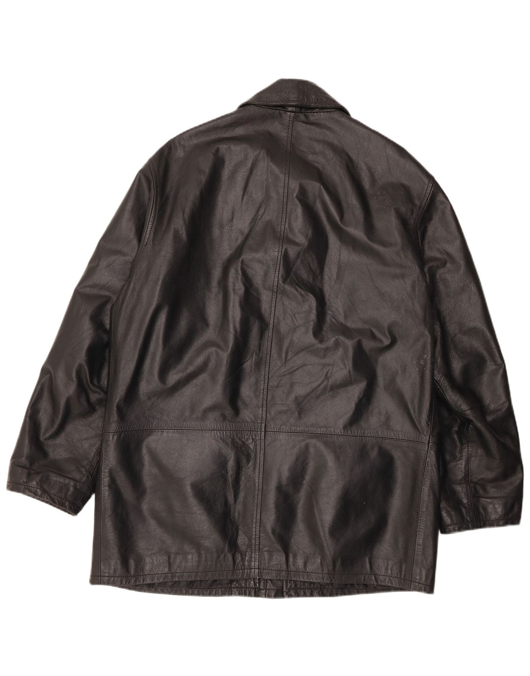 VINTAGE Veste en cuir homme IT 50 Grand cuir noir