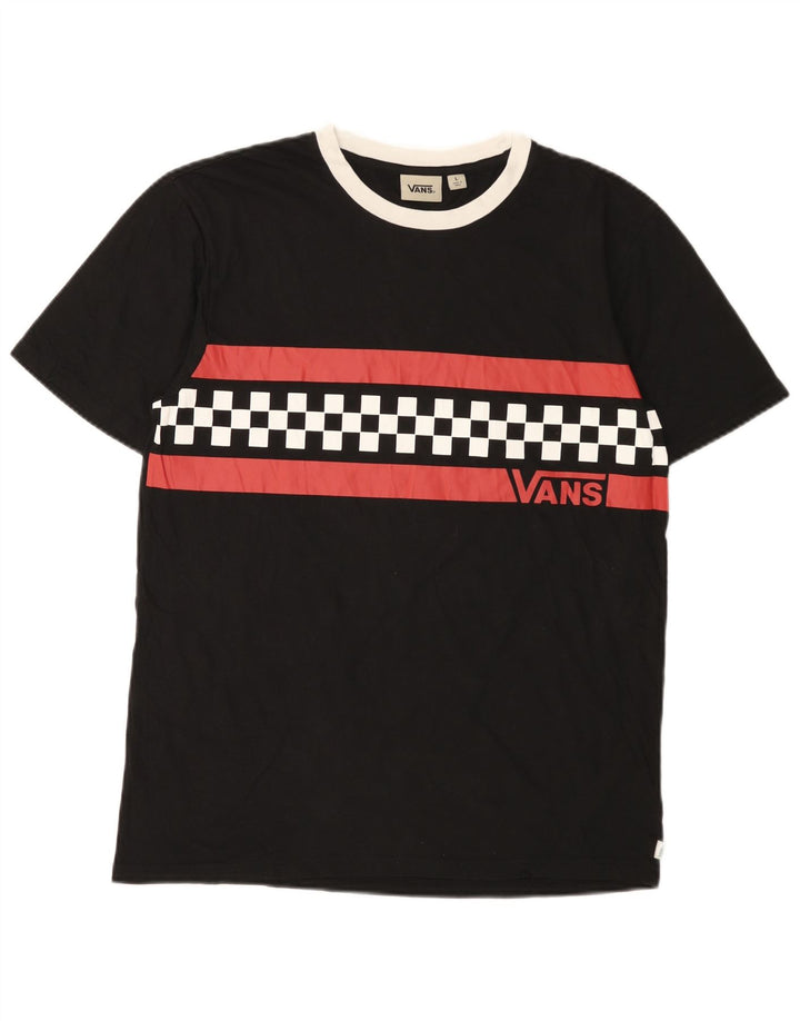 Vans Mens Graphic T-Shirt Top Large Noir Géométrique Coton