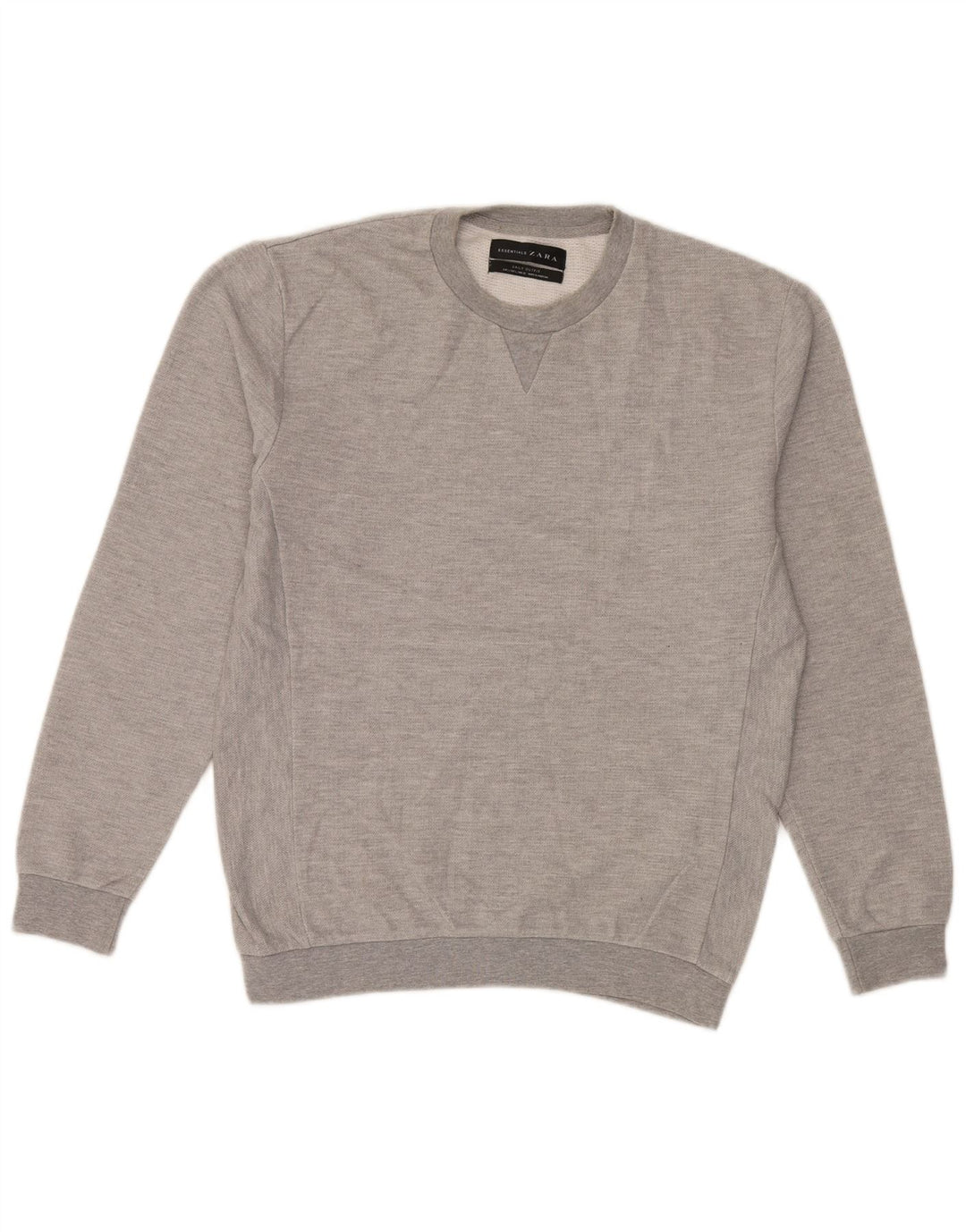 Zara Homme Sweatshirt Jumper Large Gris Coton