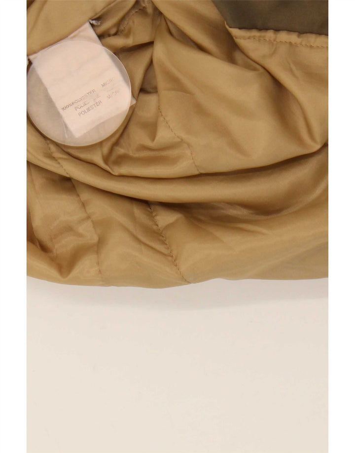 vintage Femme Manteau à capuche UK 14 Grand Polyester Kaki