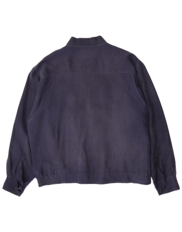 Leader Veste Bomber Homme UK 42 XL Bleu Marine Soie