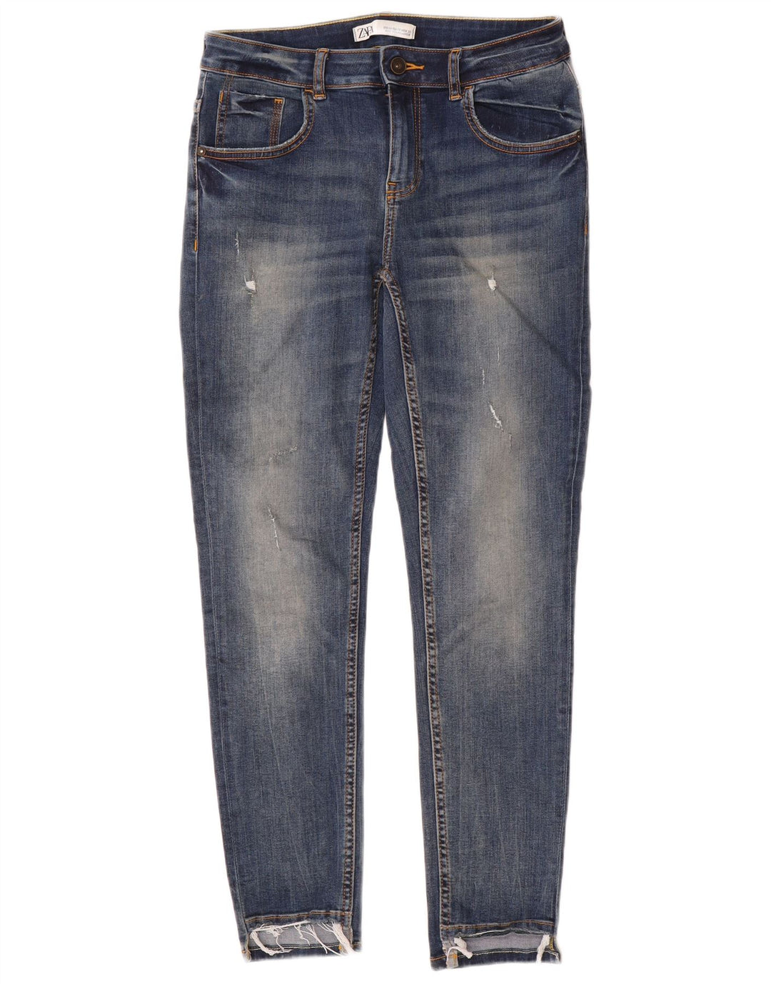 Zara Jean skinny effet vieilli pour femme EU 40 Medium W30 L28 Bleu