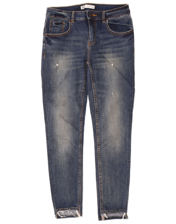 Zara Jean skinny effet vieilli pour femme EU 40 Medium W30 L28 Bleu