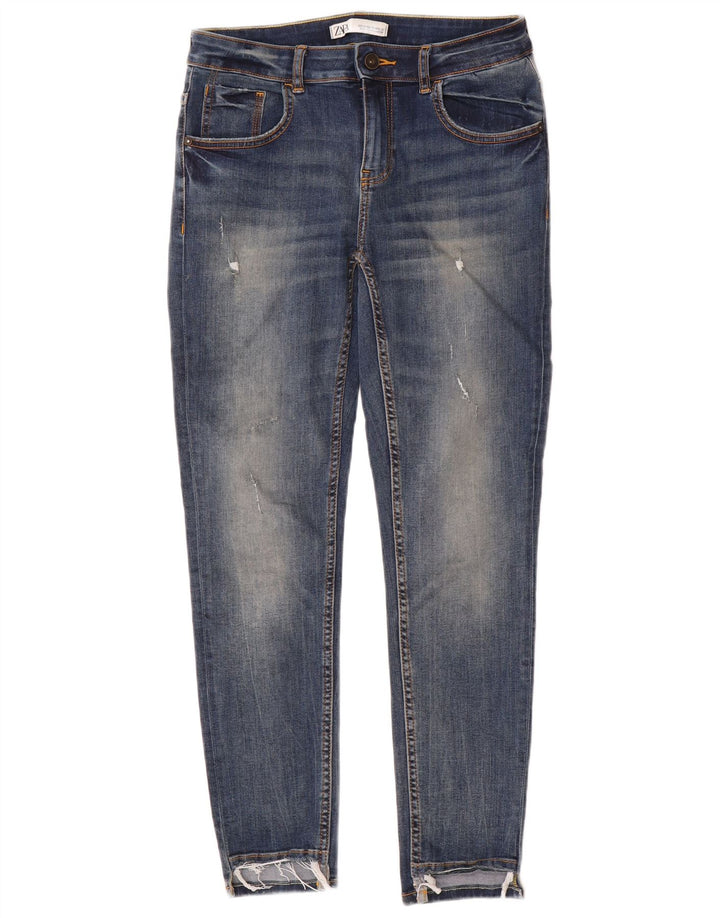 Zara Jean skinny effet vieilli pour femme EU 40 Medium W30 L28 Bleu