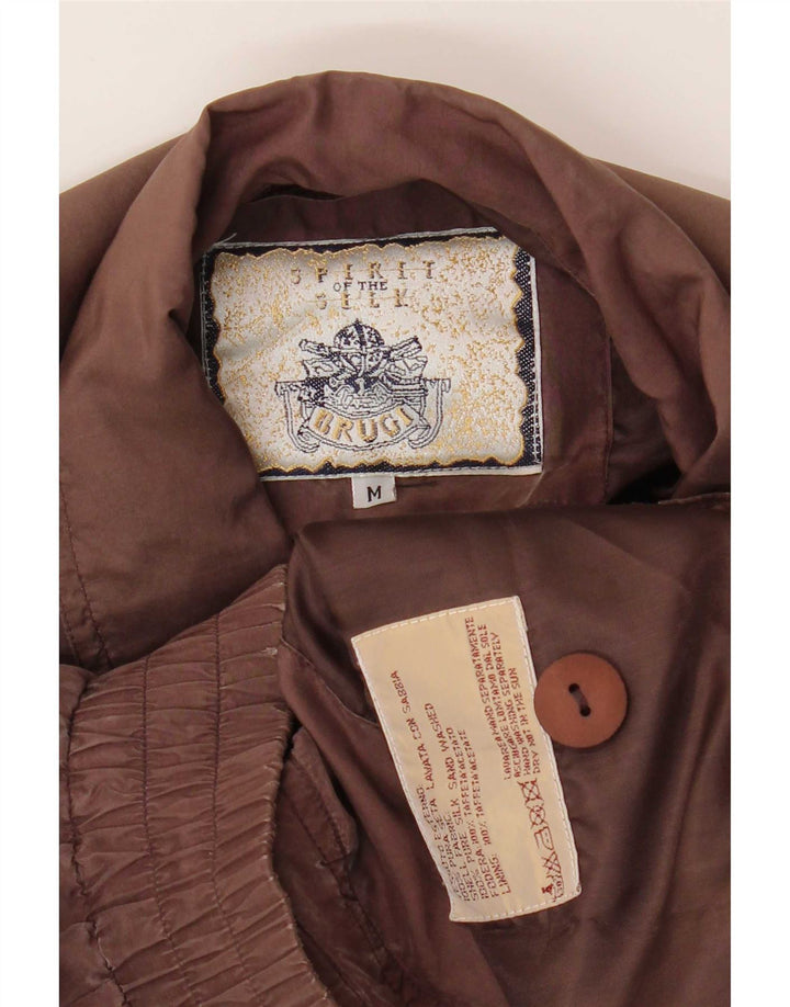 Brugi Veste Bomber Homme UK 38 Soie Marron Moyen