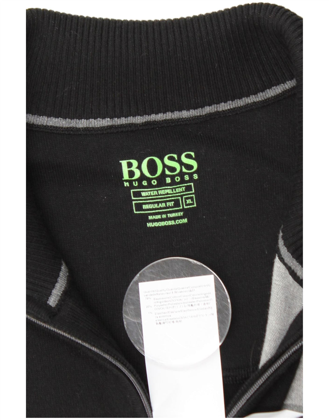 HUGO BOSS Pull Regular Fit Zip Neck Jumper Homme Noir Colorblock