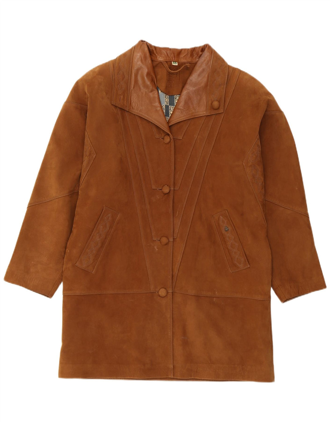 HEITORN Pardessus en Daim Femme EU 46 XL Cuir Marron