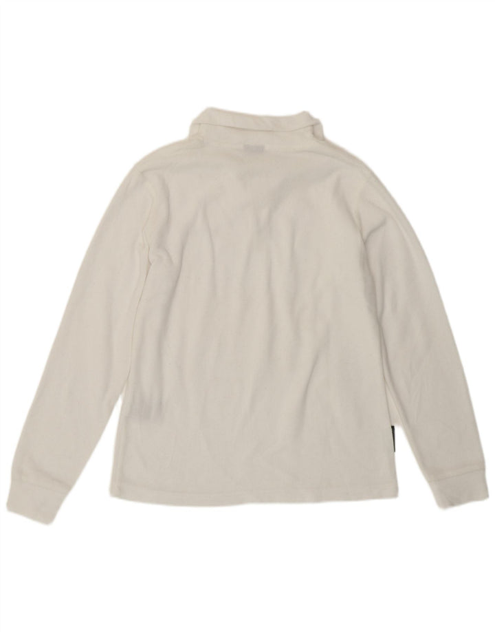 Invicta Pull polaire à col zippé pour femme UK 14 Polyester blanc moyen