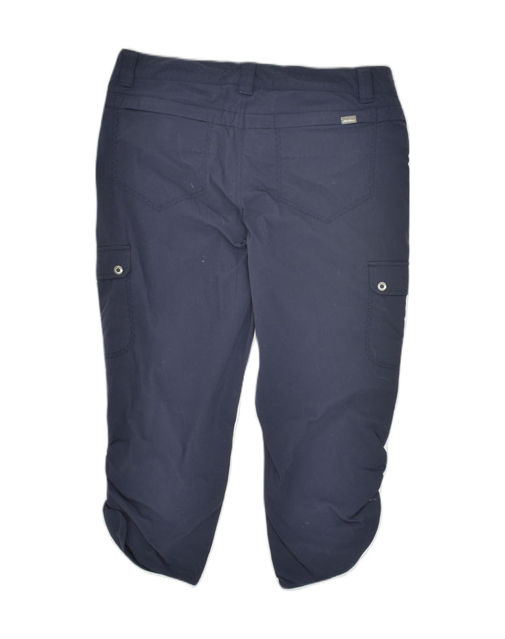 EDDIE BAUER Womens Capri Trousers US 8 Medium W32 Navy Blue Polyester | Vintage Eddie Bauer | Thrift | Second-Hand Eddie Bauer | Used Clothing | Messina Hembry 