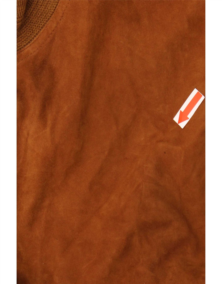 Vintage Bomber en daim pour homme UK 40 Grand cuir marron