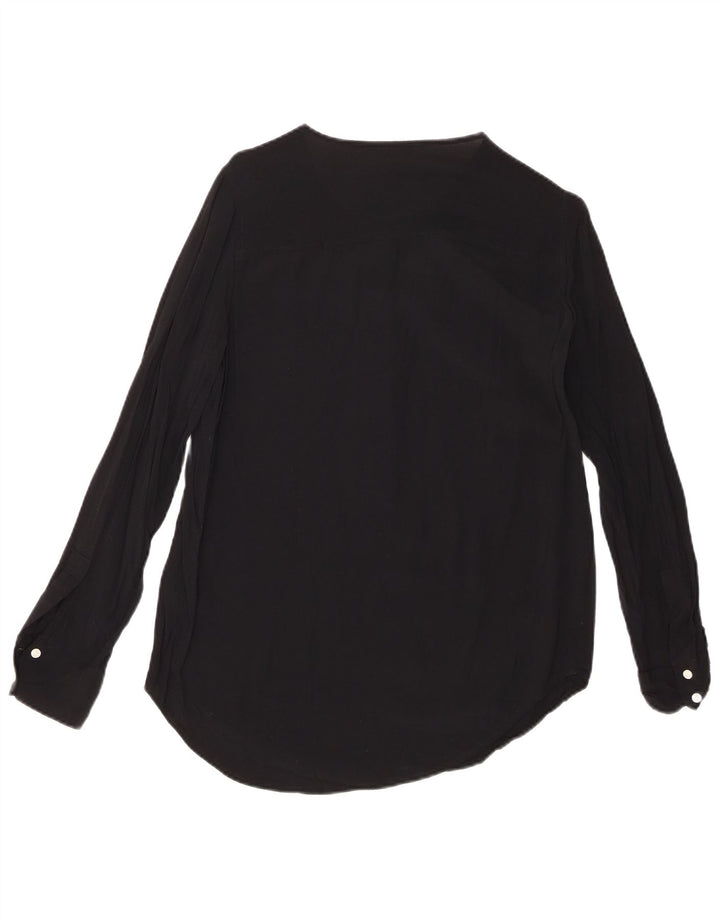 J. CREW Chemisier à manches longues pour femme UK 10 Small Noir Viscose