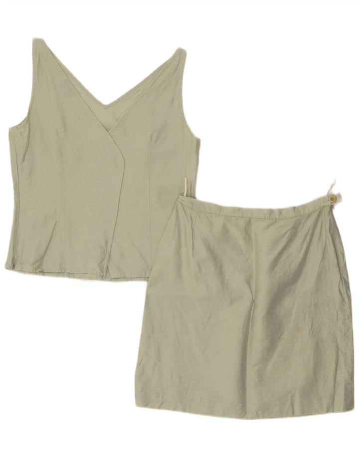 Max & Co. Ensemble jupe 2 pièces pour femme IT 42 Medium W30 Lin vert