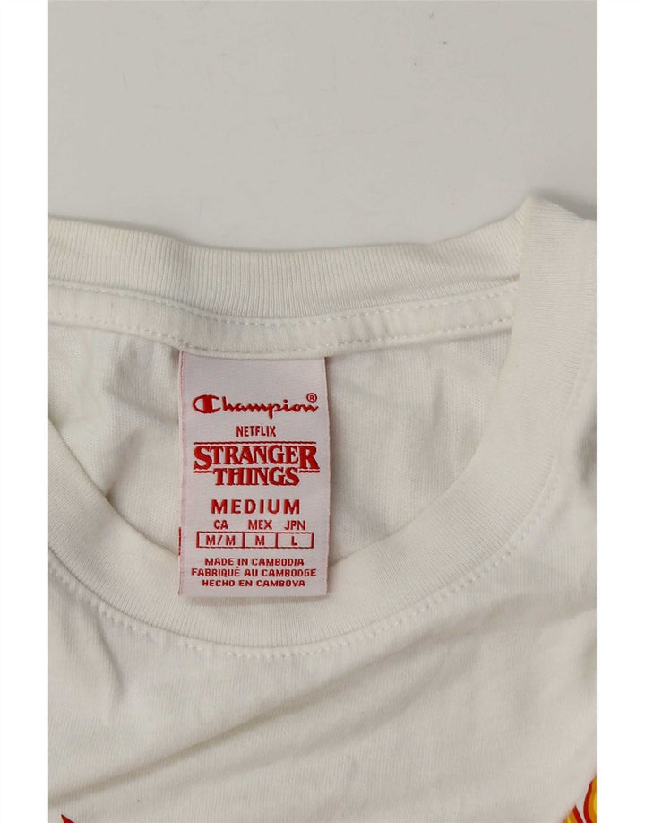 Champion T-Shirt Graphique Stranger Things Homme Blanc Moyen