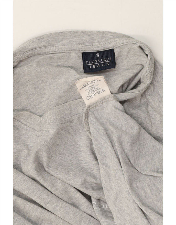 Trussardi Jeans Top Manches Longues Gris Moyen Coton Moucheté Homme