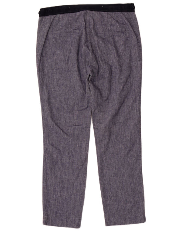 Zara Pantalon Chino Slim Fit Femme Large W32 L27 Bleu Marine Coton