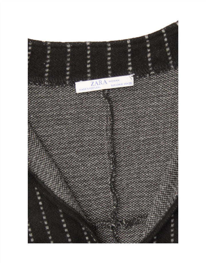 Zara Robe droite surdimensionnée pour femme UK 14 Acrylique rayé noir moyen