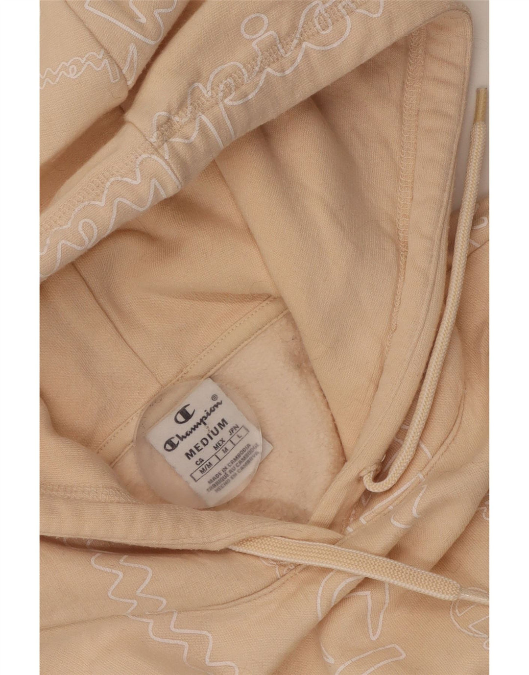 Champion Pull à capuche graphique pour femme UK 12 Beige moyen