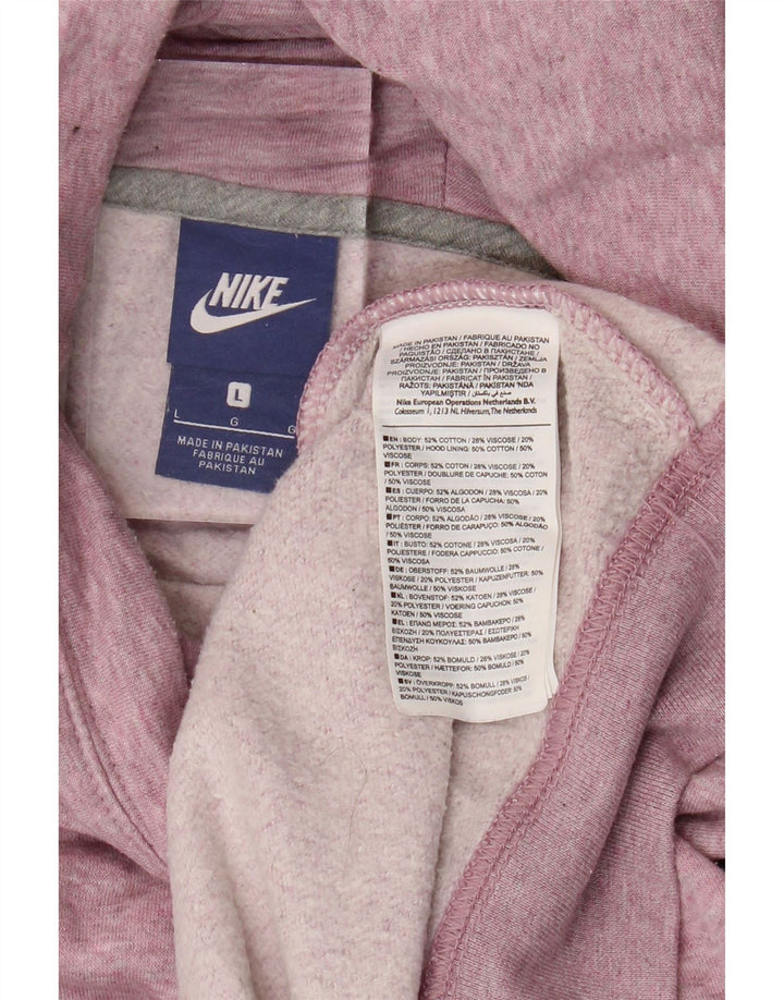 NIKE Pull à capuche surdimensionné pour femme UK 16 Grand coton rose