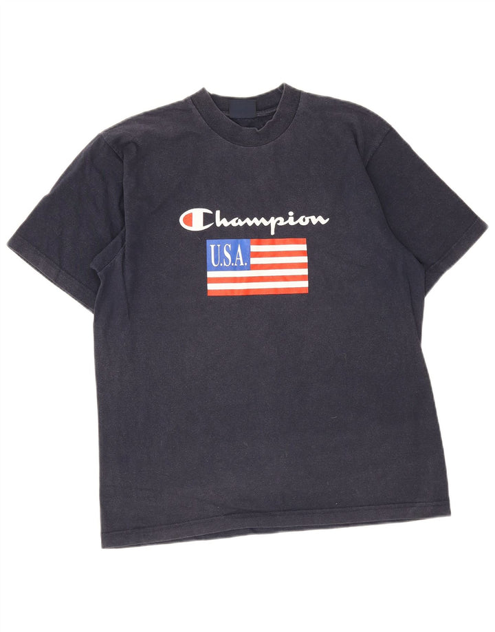 Champion T-Shirt Graphique Homme Bleu Marine Moyen