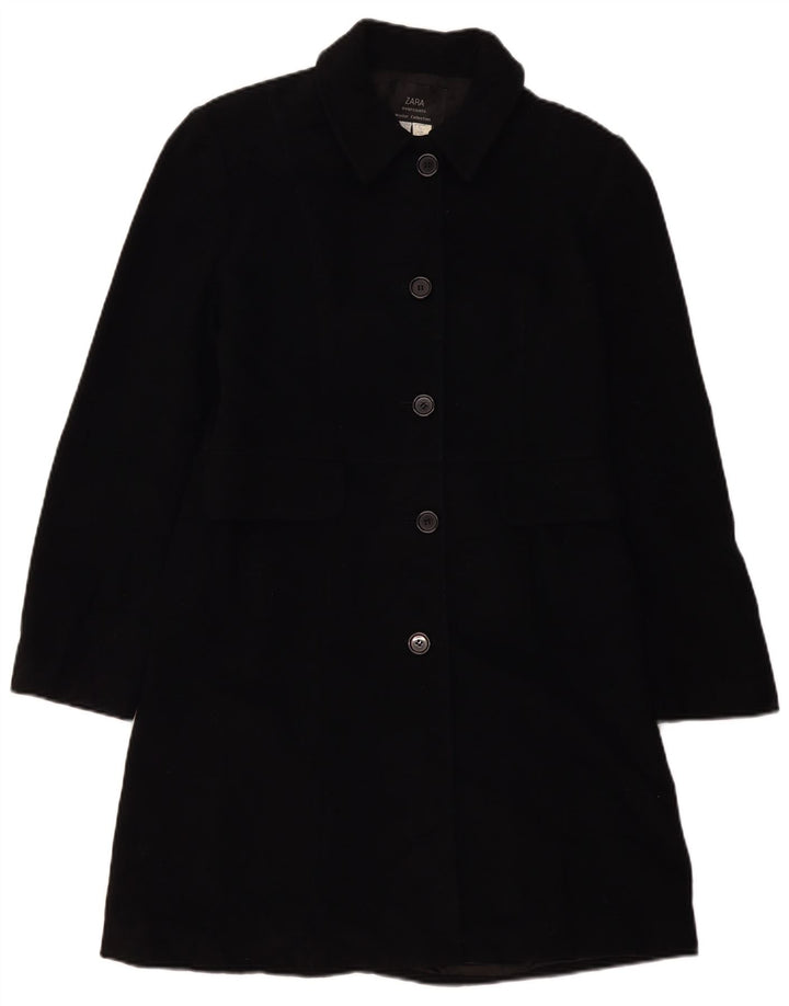 Zara Femme Pardessus EU 40 Laine Noir Moyen
