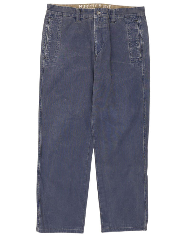 Murphy & Nye Pantalon Chino Droit Homme W34 L28 Bleu Marine Coton